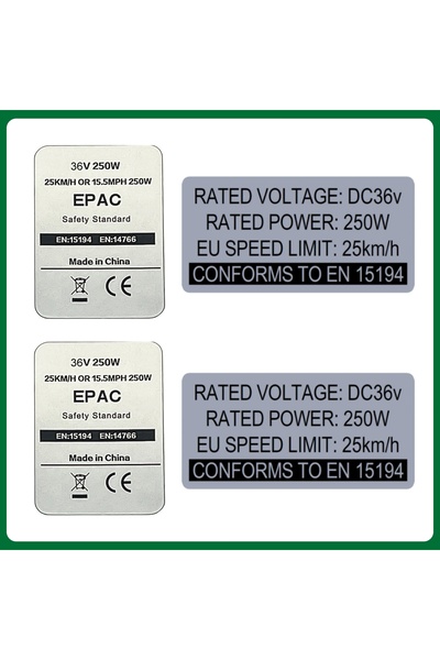 Choice 2P36V 2PDC36V EBIKE Sticker, 36V 48V 250W Electric Bike Label, Compati...