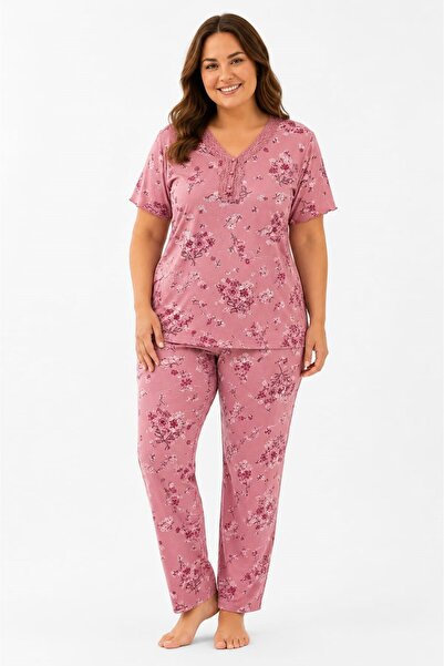 Pemilo Women's 7932 Short Sleeve Bamboo Plus Size Pajama Set