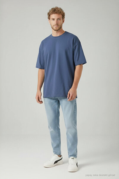penyebizden Men's Oversize T-Shirt-Navy Blue