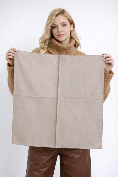 Axesoire 13731 Bej Saten Bandana Fular 50x50 cm