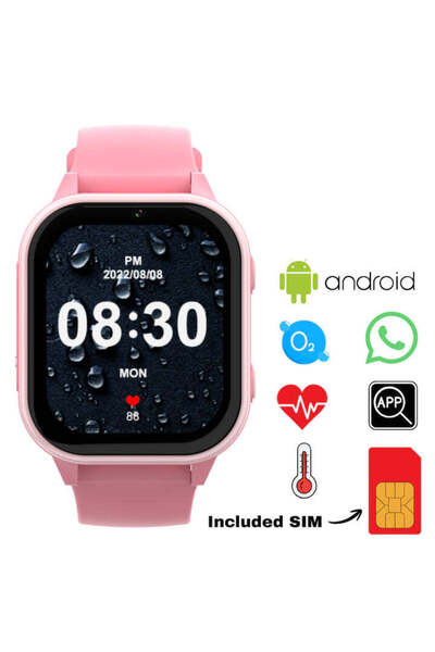 Techone Ceas inteligent GPS pentru copii cu localizare și telefon KT19T, roz