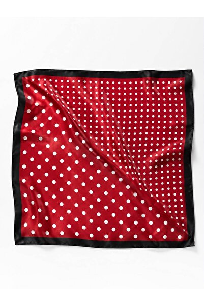 Axesoire 15413 Bordo Puantiyeli Bandana Fular 50x50 cm