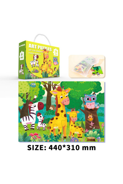 Lee's Sharing A 24PCS/Set Large Particle Paper Puzzle Children's Portable Gif...