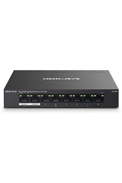 Mercusys Unmanaged switch MS108GP, 8 Ethernet ports, PoE, black, 171x98x27mm