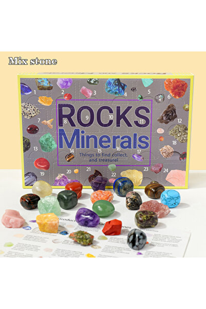 Choice 1set Mix stone 24pcs/set Natural Crystal Specimen Gift Box Children's ...