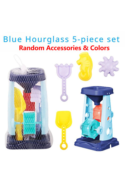 Choice 5pcs-Blue(RANDOM) Beach Toy Set for Kids Sand Wheel Sand Bucket Scoote...