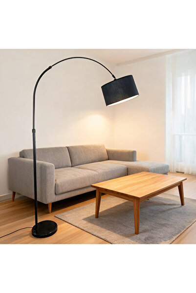 Rahaty Store Curved Metal Floor Lamp - Black