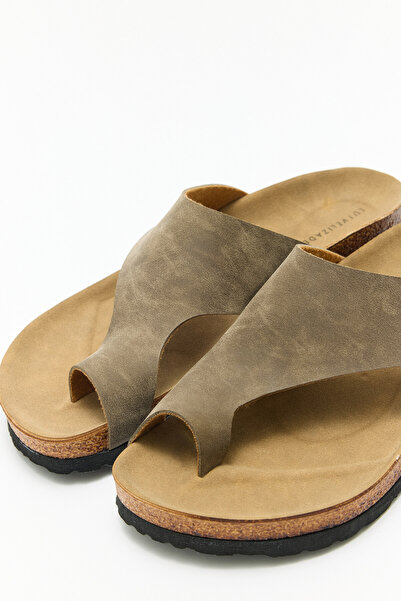 LUTVELIZADE Παντόφλες 2604 - Γυναικείες παντόφλες με φαρδιά ζώνη, σουέντ βιζόν