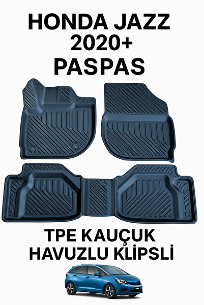 Black Gold Honda Jazz 2020+ Uyumlu 3D Havuzlu Oto Paspas TPE Kauçuk Kaymaz Kl...