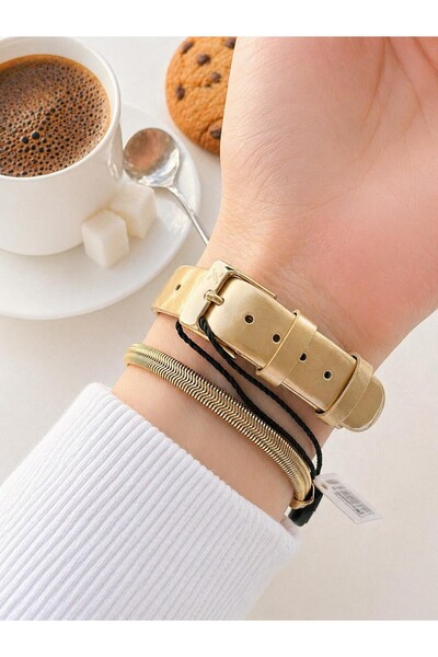 Daniel Klein Leather Cord Strap 2 Year Warranty 3 Atm Water Resistant Women Wristwatch+Bracelet Bd.12810.3