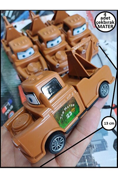 OYUNCAKSAHİLİ Oyuncak 4lü Araba Seti Cars Kırılmaz 13cm Mater Kamyonet 4 Adet...