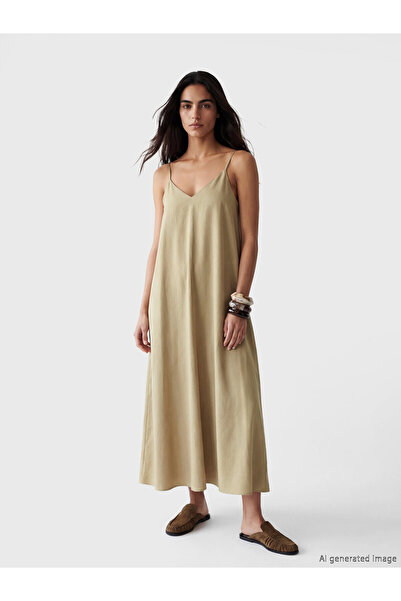 LC Waikiki V Neck Strappy A-Line Dress