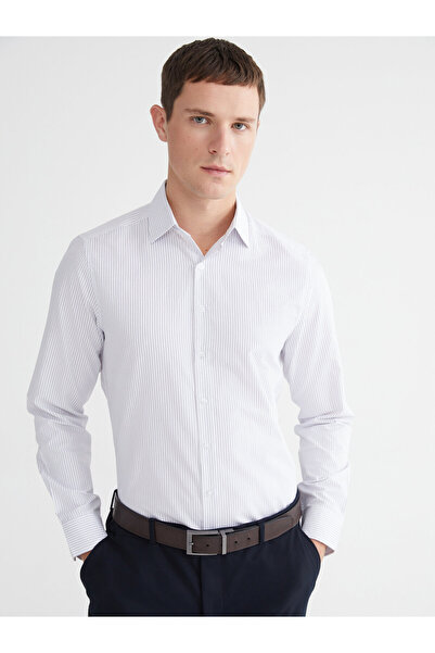 LC Waikiki Cămașă bărbătească slim fit, cu dungi, din țesătură dobby