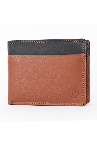 Ronno Men's Wallet Ronno, Aziel PT1472, genuine Leather , Brown/Black