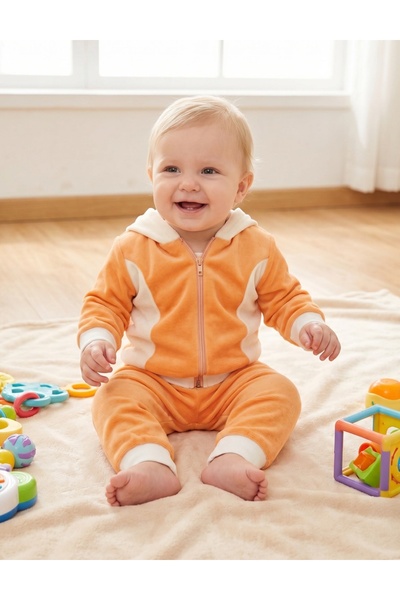 MiniKids Trening de catifea Romania portocaliu-alb