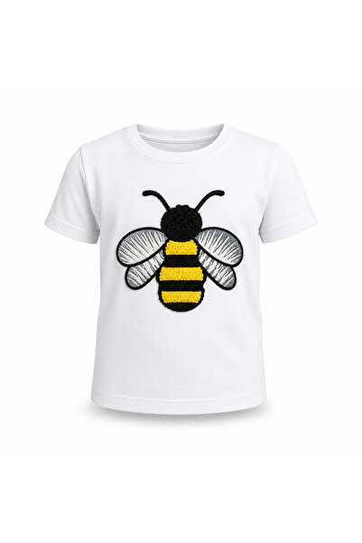 HER ŞEY NOTA www.herseynota.com Tricou alb pentru fete cu design brodat cu al...