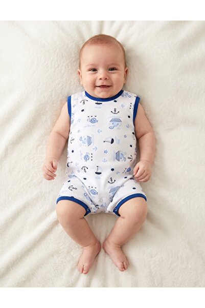 MiniKids Μπλε ιστιοπλοϊκή καλοκαιρινή ολόσωμη φόρμα