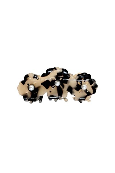 LUMI TAKI-SAAT Leopard Patterned Pearl Bone Buckle