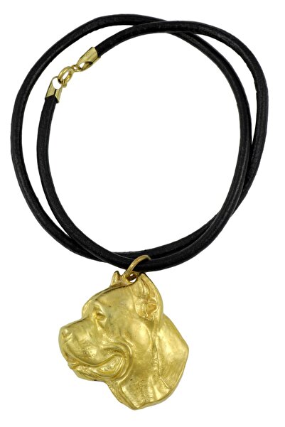 Art - Dog Colier cu pandantiv câine Cane Corso placat cu aur de la Art-Dog – ...