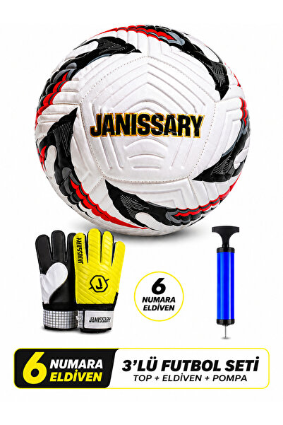Janissary 6 Numara Kaleci Eldivenli Futbol Seti Top Pompa Dahil Çocuk Antrenm...