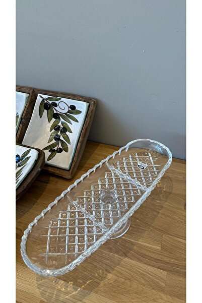 Miko Home & Garden Cemre 3 Gözlü Kayık Tabak Ayaklı 39x14 cm – Şık Servis Sun...