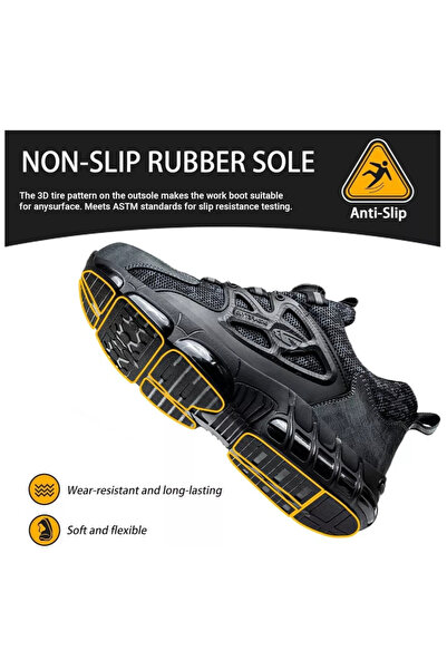LAYAN Black Job-Day Utility Trainers for Warehouse Crews, Delivery Runs and W...