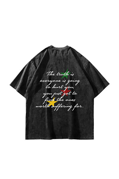 Bak Moda Μπλουζάκι με στάμπα Bob Marley, Oversize, Unisex, που πλένεται, σε μ...