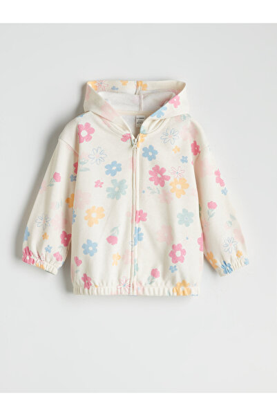 LC Waikiki Cardigan floral cu glugă pentru fete