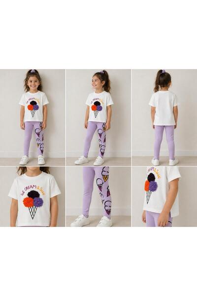 elzo collection Set leggina sa uzorkom sladoleda za devojčice