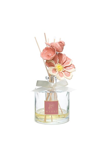 Missi Crystal Bloom Collection Rose-Parlak Sırlı Seramik Çiçekli Oda Kokusu-G...