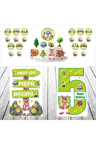 SİYAH PARTİ EVİ 5 Yaş Süper Bear Adventure Doğum Günü Parti Seti