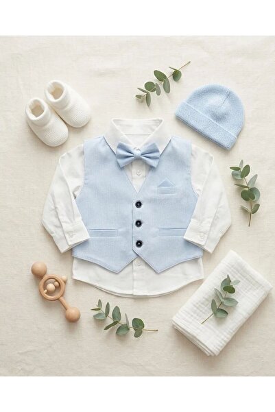 Pugi Baby Baby Boy Mevlüt&Special Day Set - Vest Set - Blue