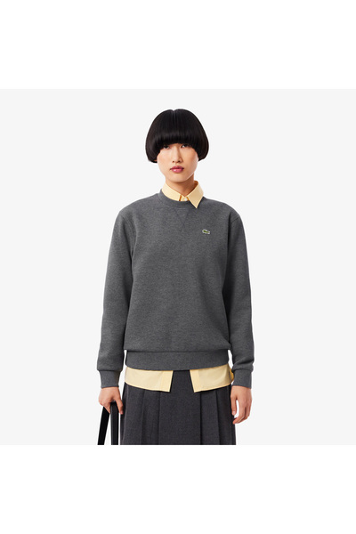 Lacoste Kadın Relaxed Fit Bisiklet Yaka Gri Sweatshirt