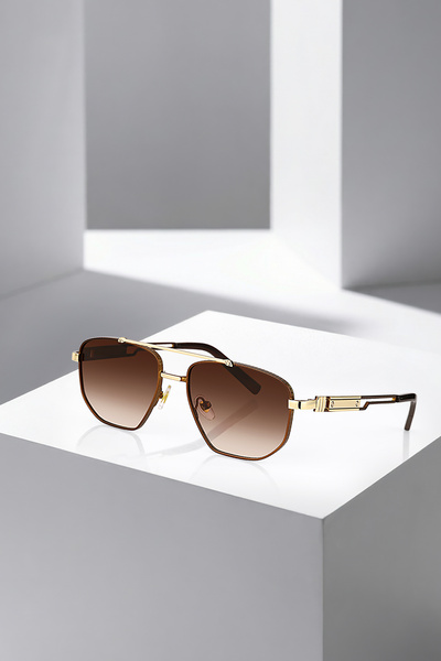 Polo Air Uv400 Protection Metal Frame Men's Sunglasses Brown Gold Color Plg-2...