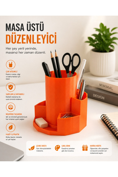 Gül toptan Masa Üstü Düzenleyici Çok Bölmeli Kalemlik
