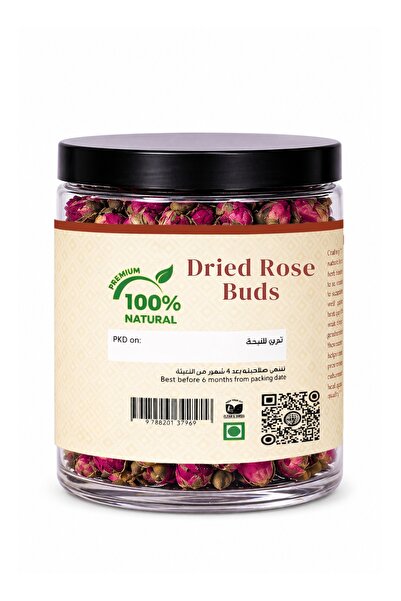 Zahr Dried Rose Buds Premium – Ward Juri, Rose Flower Tea, Gulab Phool – Natural Herbal Tea, Edible Floral Buds for Tea, Desserts & Wellness – Caffeine Free - 100g