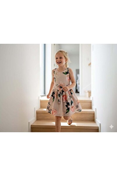 Hilal Akıncı Kids Κοριτσίστικο φόρεμα με σχέδιο τριαντάφυλλα