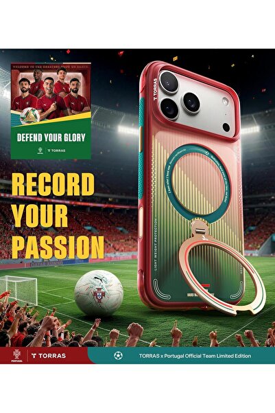 TORRAS Ostand Q3 Air iPhone 17 Pro Max Case Portuguese Football Federation Limited Edition, Glory Slash