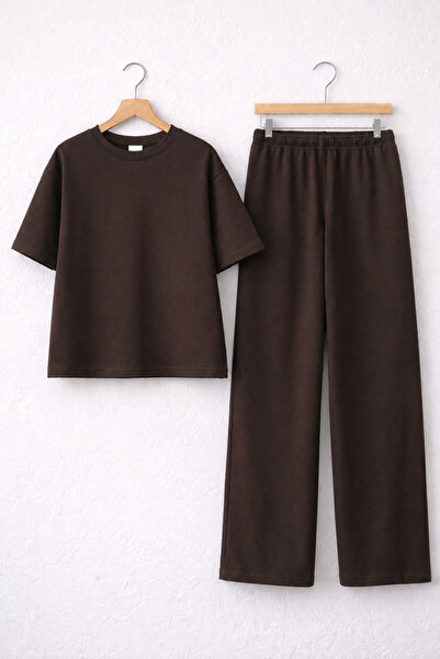 EYLÜL ELİF BUTİK Set de pantaloni și tricou de bază pentru fete, combinație c...