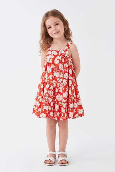 Gazelle lingerie babywear Fiyonklu düğmeli kız çocuk elbise