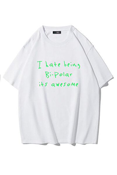 BRZ COLLECTION Tricou unisex oversize  "Urăsc să fiu bipolar, e minunat " - T...