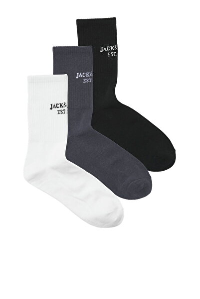 Jack & Jones Ανδρικό πακέτο με λεπτομέρειες λογότυπου, 3 τεμάχια κάλτσες - Fr...