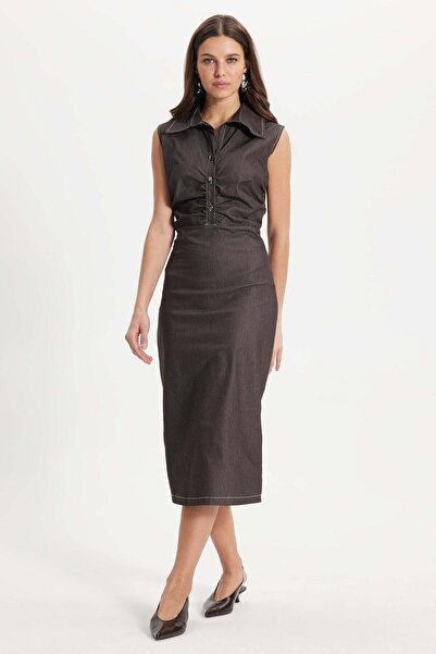 Tudors Γυναικείο φόρεμα με άνετη εφαρμογή, με κουμπιά, λεπτομέρεια με κορδόνι...