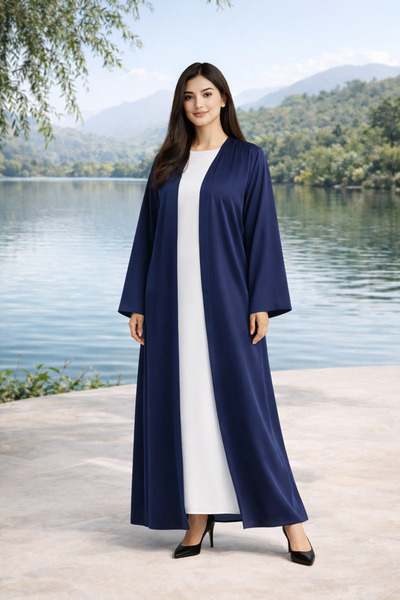 Nozayra Premium Modest Abaya Set 3-Piece – Open Abaya, Maxi Inner Dress & Sof...