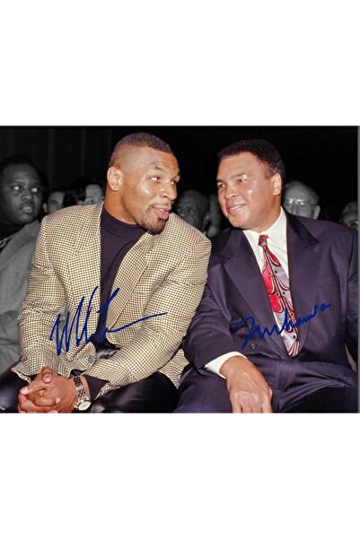 ALAYRA International Alayra Framed Muhammad Ali Mike Tyson Boxing Legend Sign...
