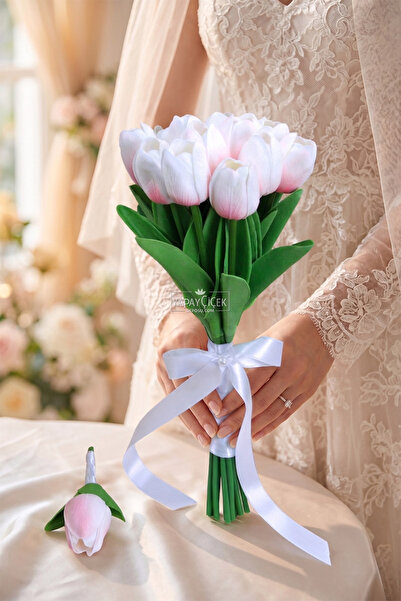 Yapay Çiçek Deposu Romantik Rota Gelin Buketi 2li Set