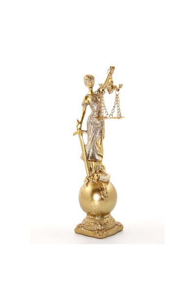 Store Polyester Adalet Biblosu 24 Cm Themis Heykeli Dekoratif Adalet Terazisi...