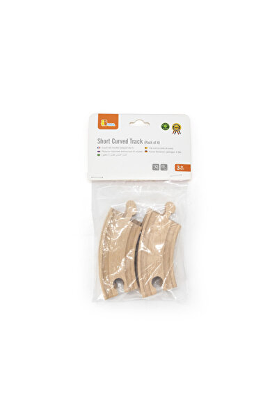 Viga Set extensii sine din lemn mini curbate pentru trenulete, 4 buc,Viga