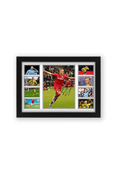 ALAYRA International Alayra Framed Erling Haaland Autographed Collage Poster ...