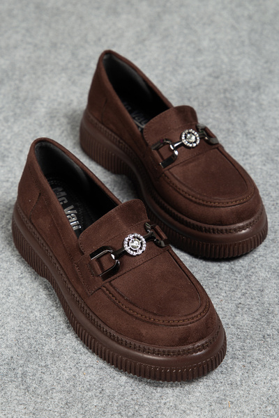 M Miss dark moda Γυναικείο 002 Stone Buckle Orthopedic Κομψό Γυναικείο Loafer